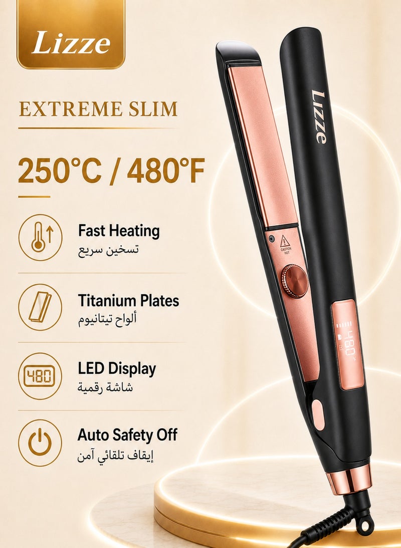 Lizze Hair Straightener 1.25" Straightening And Multiple Heat Settings Up To 480℉ Temperature With Dual Voltage(110V-220V) Volumizing Ceramic Flat Iron Dry Frizzy thick Hair Curls-Sleek Salon Hair Styling Tool - Image 1