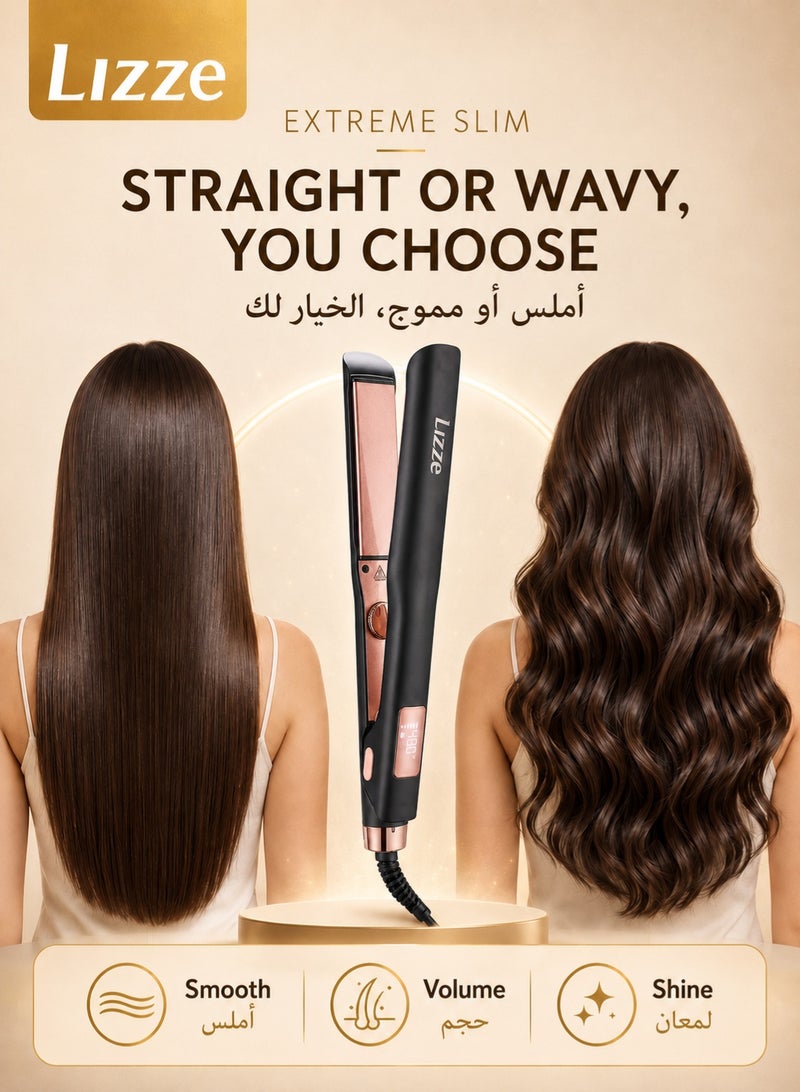 Lizze Hair Straightener 1.25" Straightening And Multiple Heat Settings Up To 480℉ Temperature With Dual Voltage(110V-220V) Volumizing Ceramic Flat Iron Dry Frizzy thick Hair Curls-Sleek Salon Hair Styling Tool - Image 2