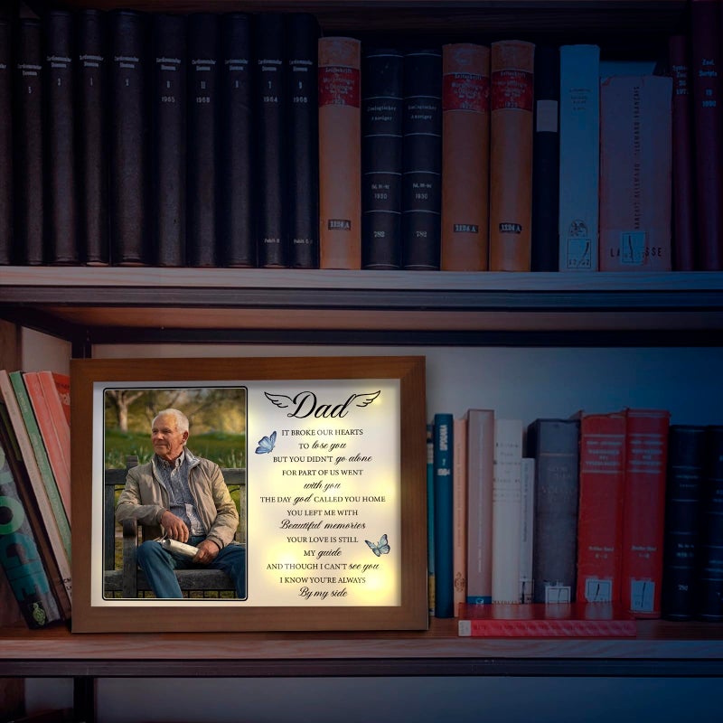 Buioata Memorial Gifts for Loss of Dad  Dad in Heaven LED Memorial Shadow Boxes  Bereavement Gifts for Loss of Father  in Memory of Dad  Loss of Father Sympathy Gift  Remembrance Gifts Fits 4x6 inch Photo - Image 3