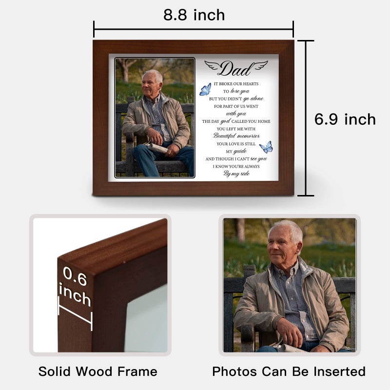 Buioata Memorial Gifts for Loss of Dad  Dad in Heaven LED Memorial Shadow Boxes  Bereavement Gifts for Loss of Father  in Memory of Dad  Loss of Father Sympathy Gift  Remembrance Gifts Fits 4x6 inch Photo - Image 5