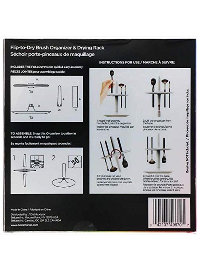 Denco Flip-to-dry Brush Organizer & Drying Rack,Black,4967N - Image 5