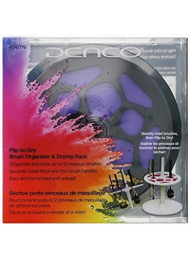 Denco Flip-to-dry Brush Organizer & Drying Rack,Black,4967N - Image 4