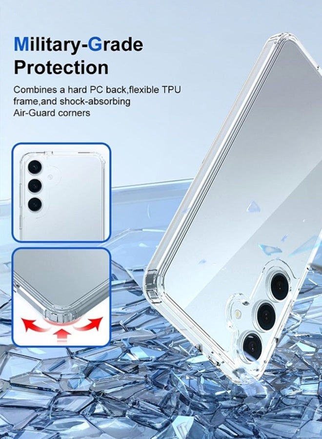 Tersely Hybrid Clear Crystal Case Compatible with Samsung Galaxy S25 Plus - TPU + Polycarbonate Technology, Anti-Yellowing, Protective Case, Shockproof Bumper Cover - Image 3