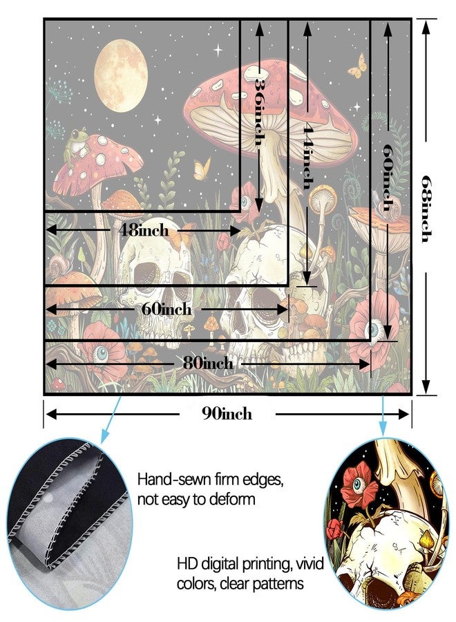 Kanuyee Skull Tapestry Wall Hanging Hippie Mushroom Tapestry For Bedroom Gothic Room Decor For Bedroom Aesthetic Red 36×48 Inches - Image 5