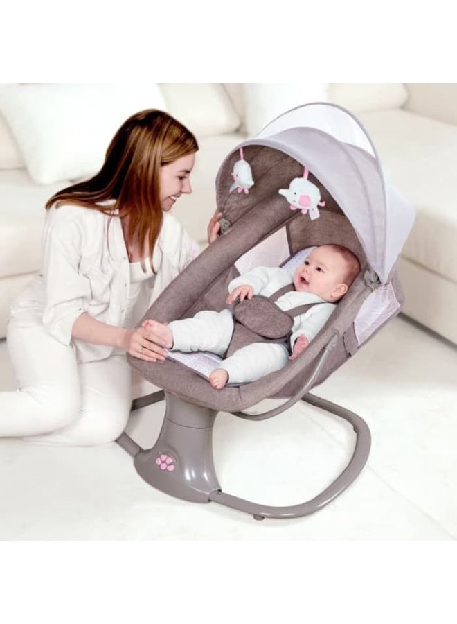 3-in-1 Deluxe Baby Bassinet - Multi-Functional Rocker Sleeper with Music, Vibration, Mosquito Net, Toy Bar