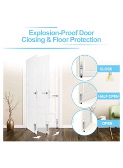 SYOSI Kick Down Door Locks Stopper Holder Spring Loaded Adjustable Stainless Steel Heavy Duty Door Holder Step On Door Stopper Retainer Zinc Alloy Soft Rubber Foot for Garage Gate Office Home  - Image 4