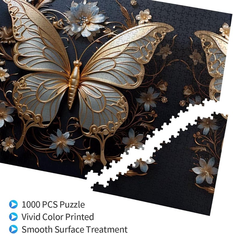 لغز بازل من فايا جولد بألف قطعة بعنوان الفراشات البيضاء للكبار، لتزيين المنزل مقاس 29.5 × 19.7 بوصة - Image 3
