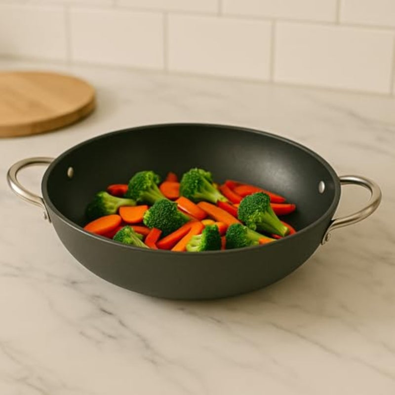 High Saucepot with INOX Handles 32 CM High Walls for Large Cooking Induction Standard Base Professional Grade Aluminum Cookware - Image 3
