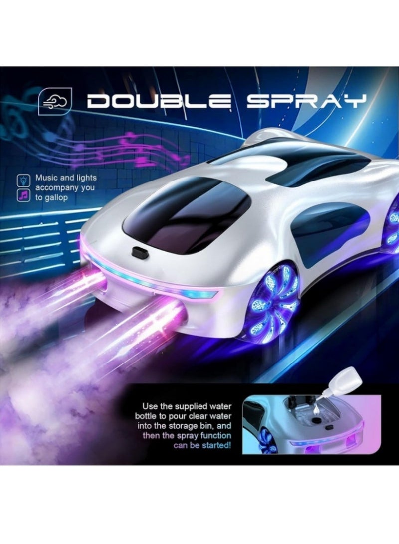 إثارة سيارة تحكم عن بعد، سيارات RC على الطرق الوعرة، مقياس 1:22، ضوء LED 2.4 جيجاهرتز، جهاز تحكم عن بعد بمستشعر للإيماءات، بطارية 1200 مللي أمبير في الساعة، سيارة كهربائية مستقبلية تعمل بالتحكم عن بعد، رش مزدوج وضبط الصوت، دوران 360 درجة، سيارة دريفت عالية السرعة تعمل بالتحكم عن بعد، سيارة دفع رباعي، سيارة لعبة، سيارة تحكم عن بعد، نوع C، سيارات ألعاب هدايا للأولاد والبنات والمراهقين (أبيض) - Image 4