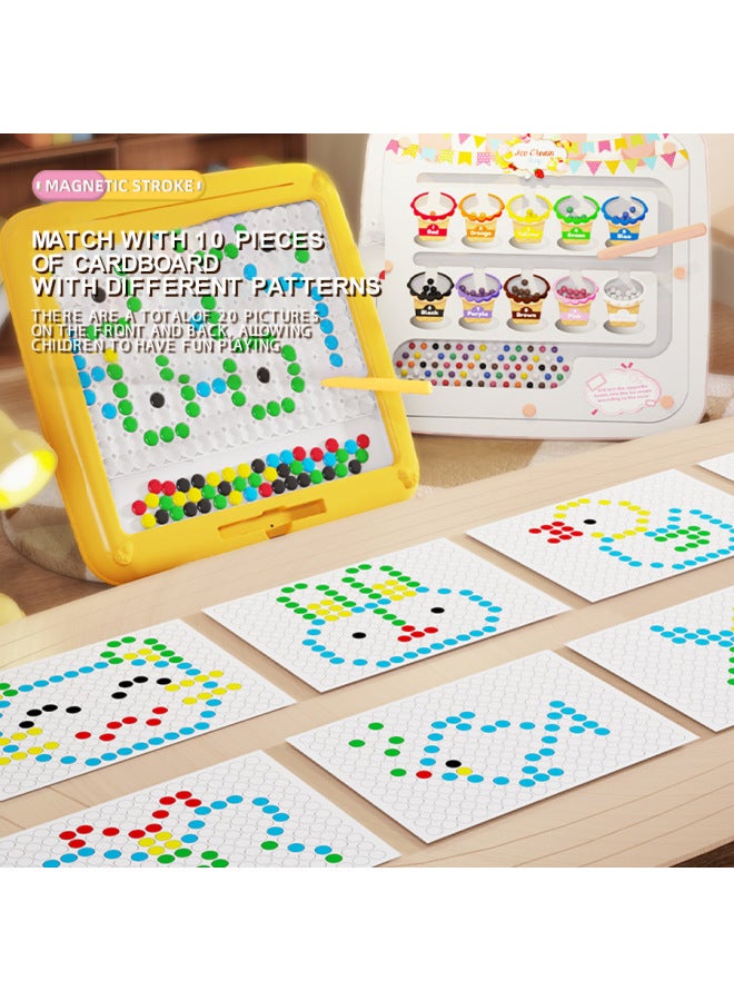 Magnetic Sketchpad Two-in-one Children's Magnetic Control Pen Exercise Concentration Baby Educational Toys-Color:2-in-1 Yellow Magnetic Drawing Board  - Image 4
