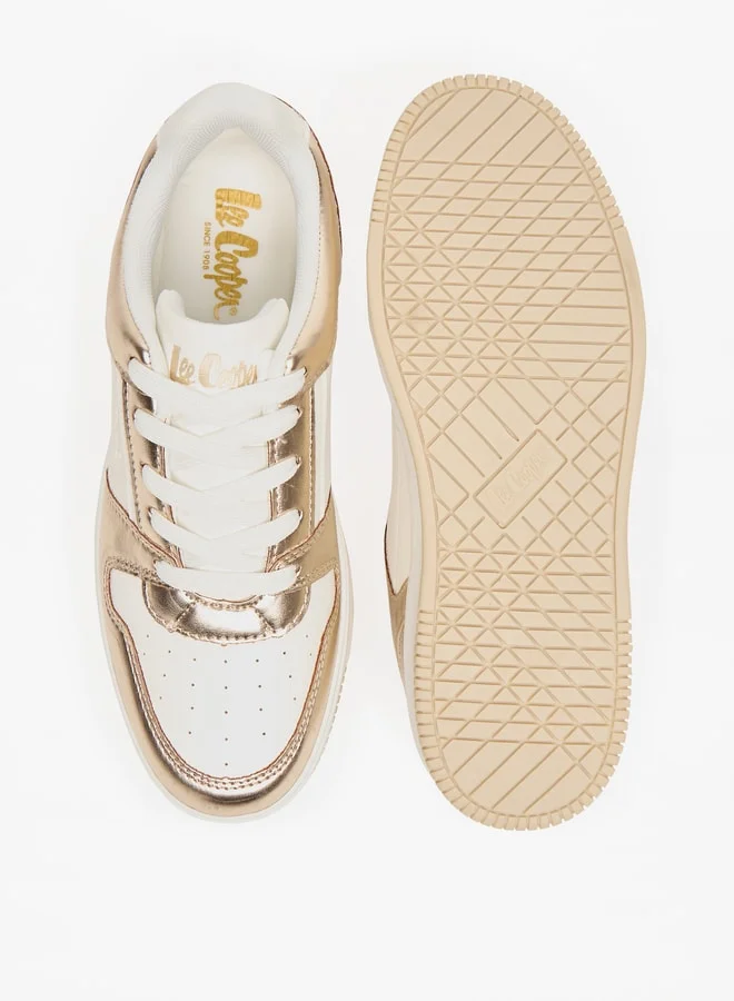 Lee Cooper Women's Perforated Sneakers with Lace-Up Closure