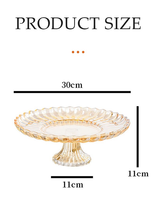 DUNISO Footed Fruit Bowl,Countertop Fruit Holder Basket,Lotus shaped glass High-foot Fruit Bowl High-value Fruit Plate Glass Household Living Room Coffee Table Food Plate Fruit Basket Tray  - Image 2