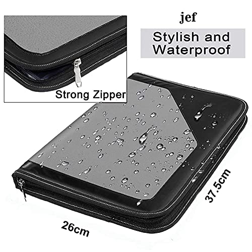 Jeyang PU Leather Multipurpose 24 File Sleeve A4 Professional Files and Folders to Store Certificate, Legal Size Documents for Home, Office, School (Grey) - Image 2