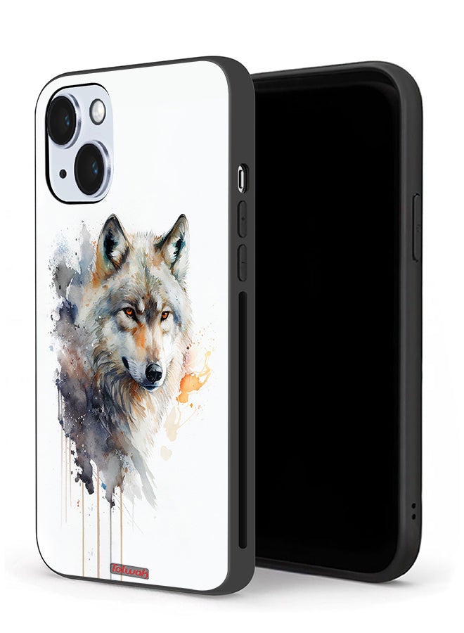 Tolwak Apple iPhone 14 Protective Case Wolf Abstract Art - Image 1