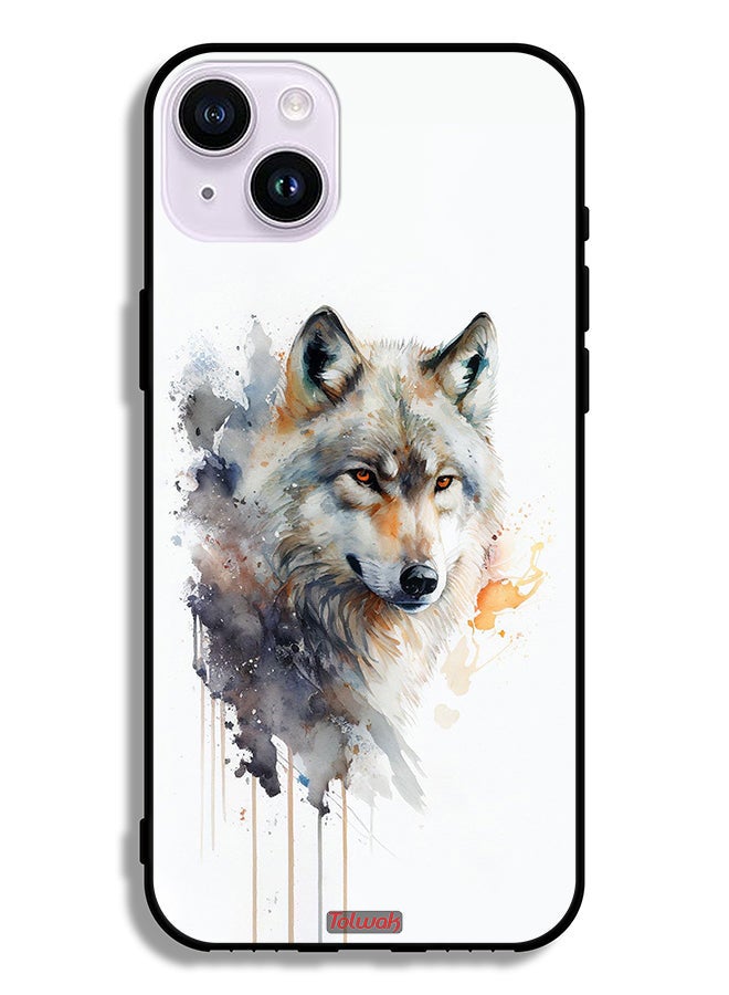 Tolwak Apple iPhone 14 Protective Case Wolf Abstract Art - Image 2