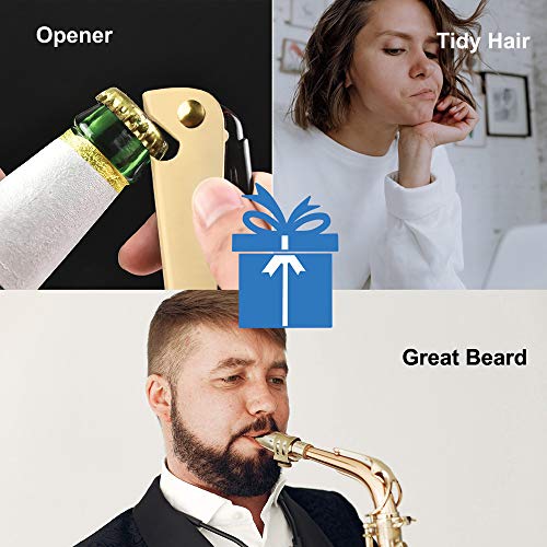 Avenoir Stainless Steel Folding Comb, Pocket Comb for Men and Women, Golden - Image 2