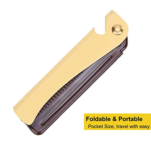 Avenoir Stainless Steel Folding Comb, Pocket Comb for Men and Women, Golden - Image 4