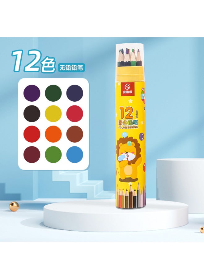 HELPS Barrel Color Lead Set Student Painting Color Pencil 12 Color 24 Color 36 Color Painting Color Pencil For Children - Image 1