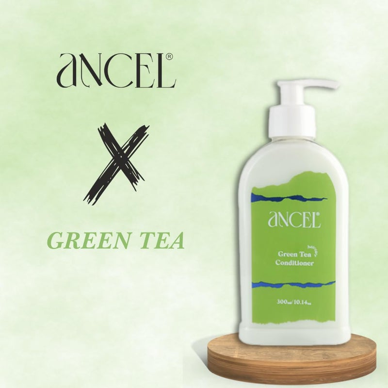 Ancel Ancel Green Tea Conditioner with Green Tea Extract 300ml Tea Tree Oil Rosebay Extract Almond Oil Shea Butter For Deep Cleansing Dandruff Free Scalp For Men Women - Image 2