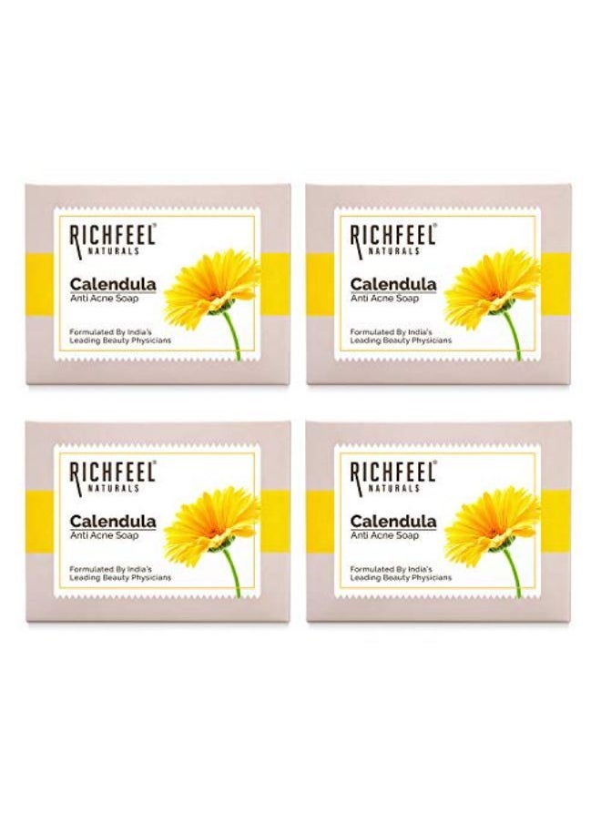 Richfeel Calendula Anti-Acne Soap | For Skin Prone To Acne & Blemishes | Physician Formulated | Helps Calm & Replenish Skin | 75 G (Pack Of 4)  - Image 2