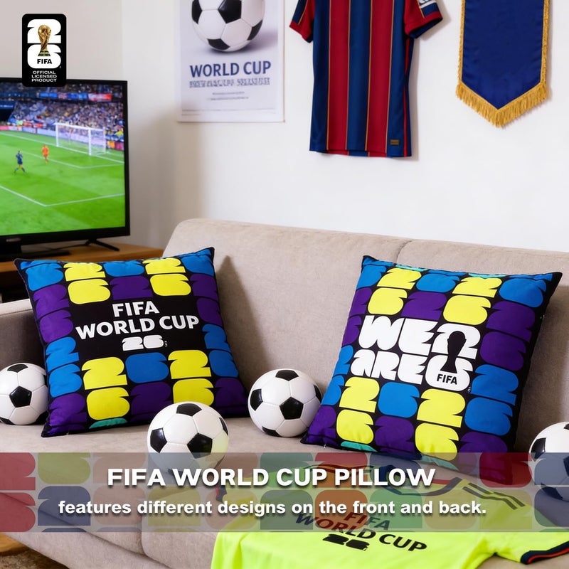 MESUCA FIFA World Cup Plush Cushion Pillow, 15.7x15.7 Inch, Soccer Room Decor (FIFA-A) - Image 3