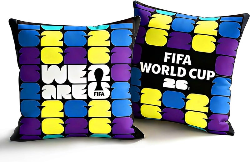 MESUCA FIFA World Cup Plush Cushion Pillow, 15.7x15.7 Inch, Soccer Room Decor (FIFA-A) - Image 1