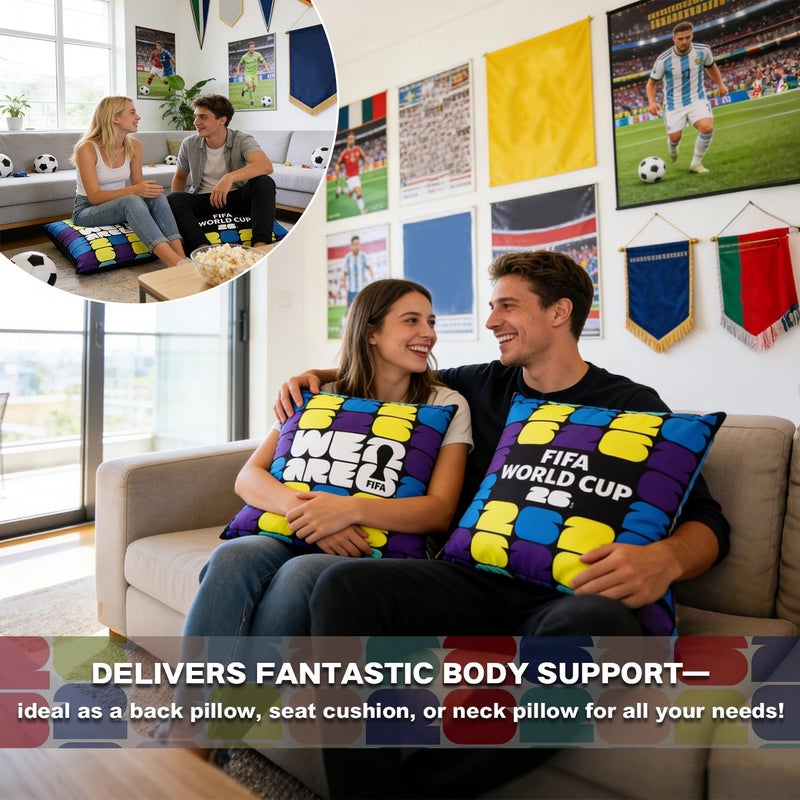 MESUCA FIFA World Cup Plush Cushion Pillow, 15.7x15.7 Inch, Soccer Room Decor (FIFA-A) - Image 5
