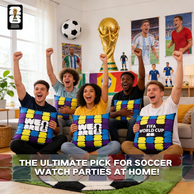 MESUCA FIFA World Cup Plush Cushion Pillow, 15.7x15.7 Inch, Soccer Room Decor (FIFA-A) - Image 4