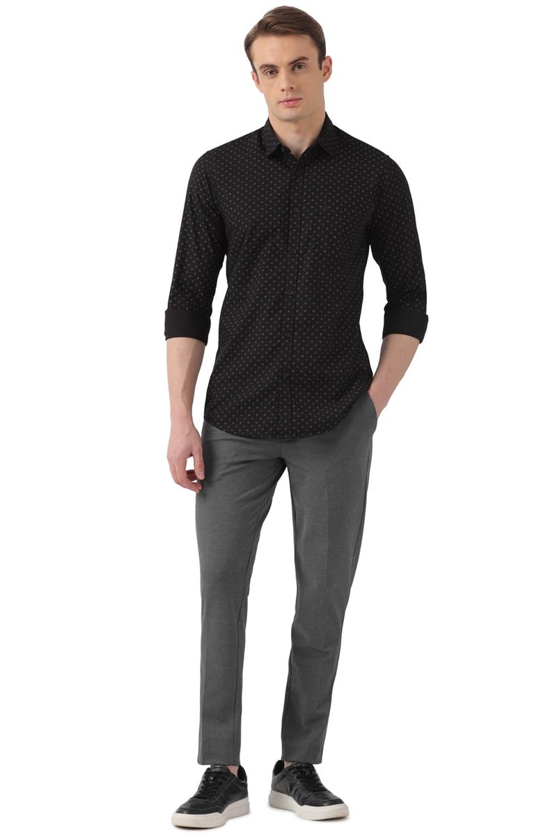 Peter England Men's Cotton Slim Fit Shirt (PCSFSSLPG34615_Black, 39 - Image 2