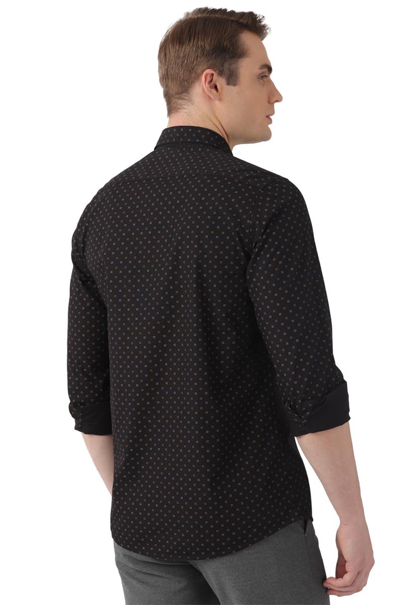 Peter England Men's Cotton Slim Fit Shirt (PCSFSSLPG34615_Black, 39 - Image 5