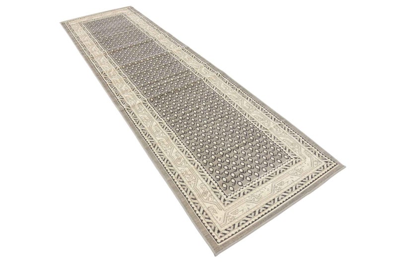 Unique Loom Williamsburg Collection Traditional Border with Dotted Center Area Rug, Runner 2' 9" x 9' 10", Gray/Beige - Image 5