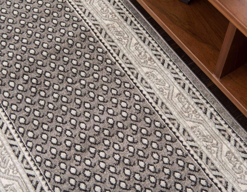 Unique Loom Williamsburg Collection Traditional Border with Dotted Center Area Rug, Runner 2' 9" x 9' 10", Gray/Beige - Image 4