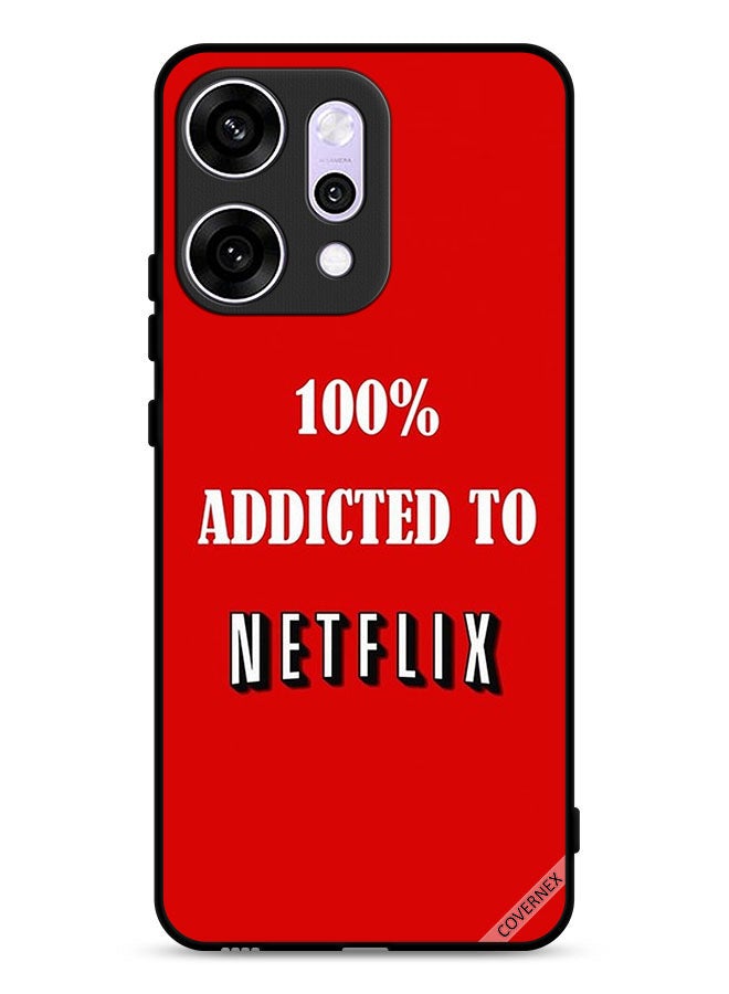 Covernex Oppo Reno14 Protective Case Cover 100% Addicted To Netflix - Image 1