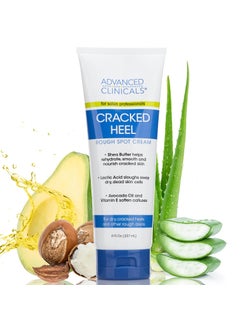 Advanced Clinicals Advanced Clinicals Cracked Heel Foot Cream Skin Care Moisturizer Lotion For Feet WShea Butter  Helps Heal Cracked Skin Rough Spots Calluses  Dry Skin  Foot Lotion  Hand Lotion Large 8 Fl Oz 