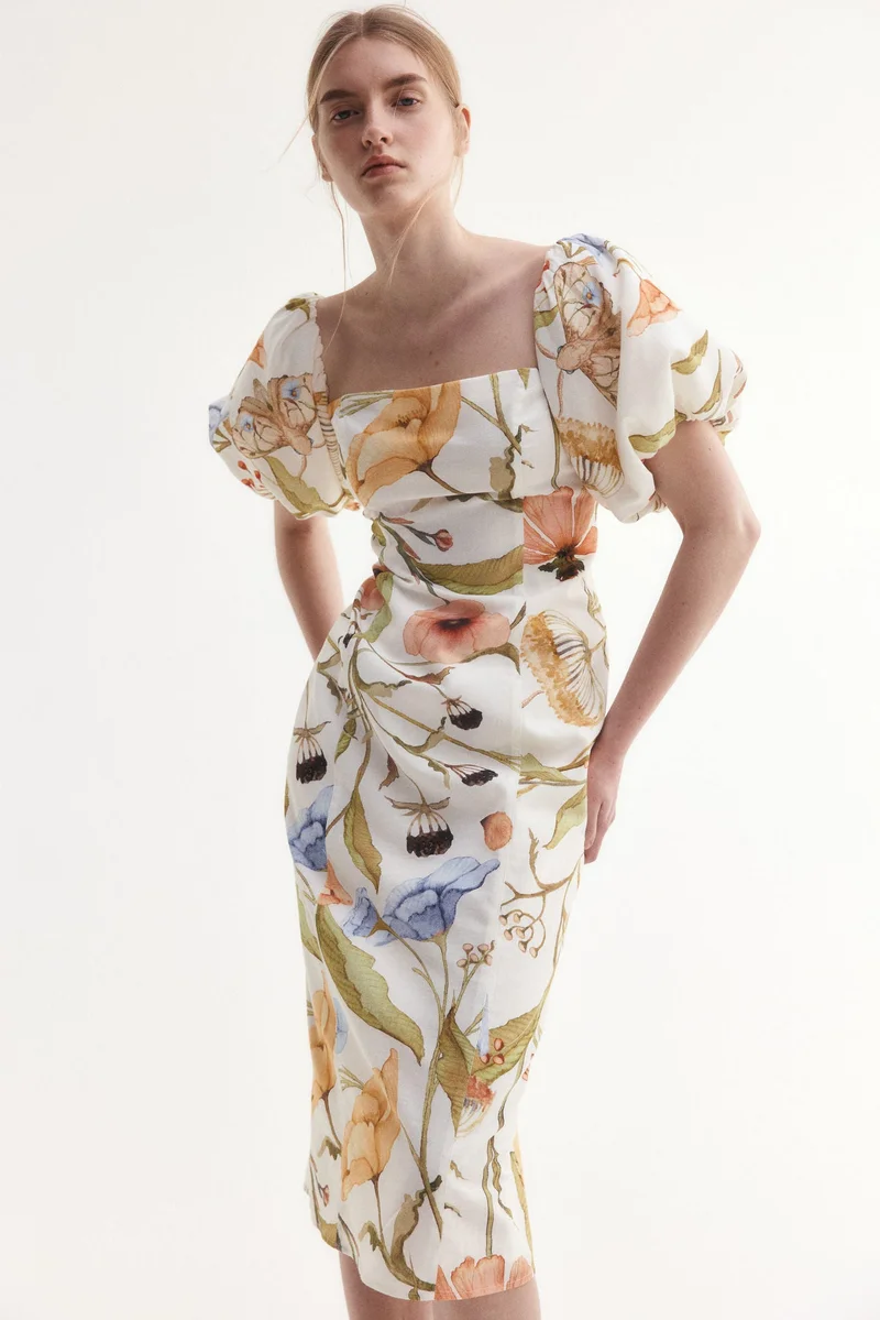 H&M Off-the-shoulder cotton dress