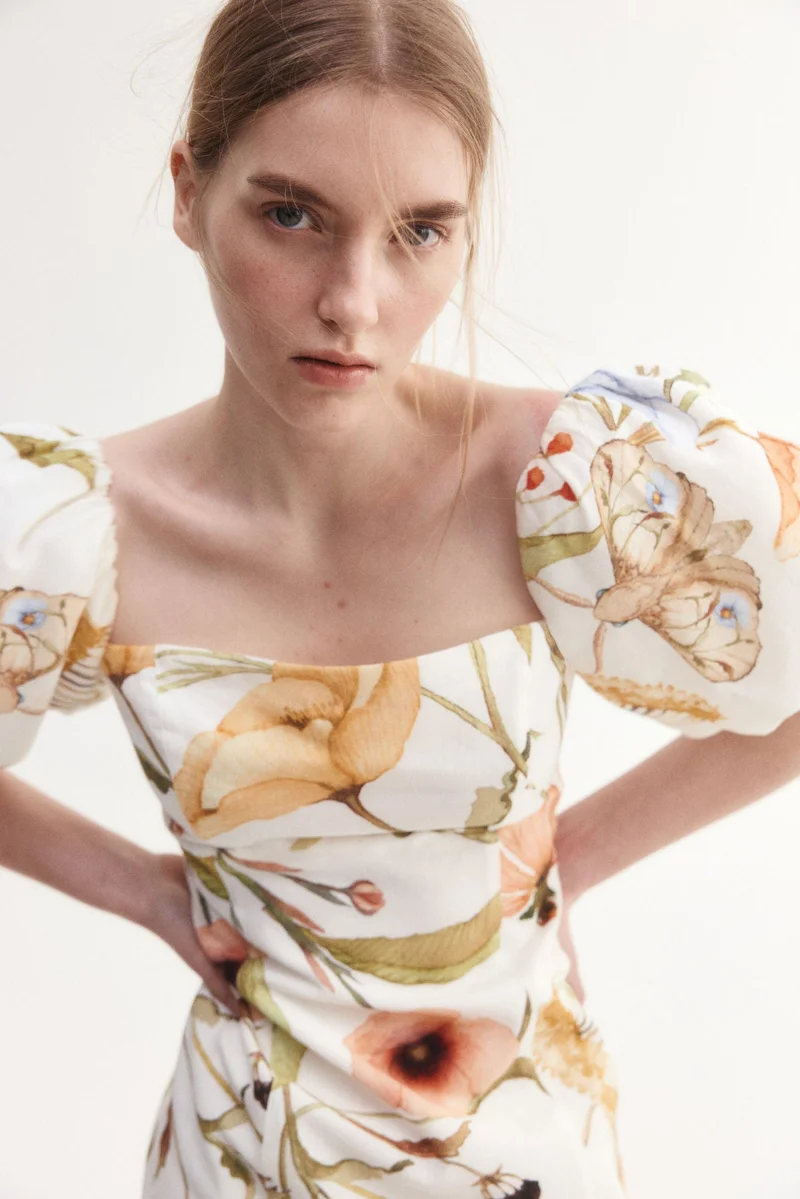 H&M Off-the-shoulder cotton dress