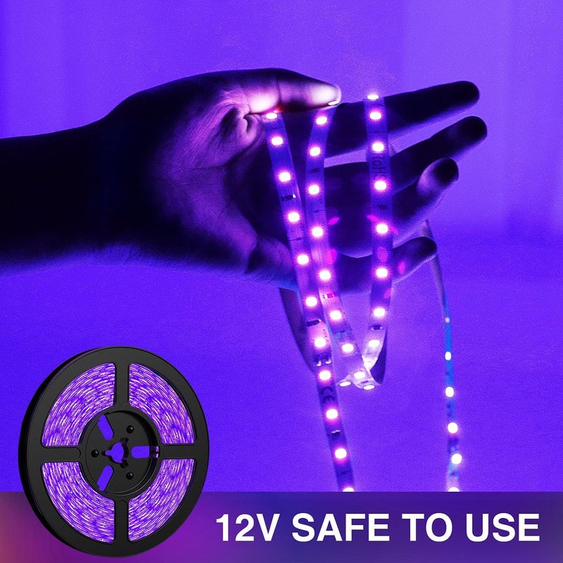 Vbakor 12V 16.4FT Marine Boat Ultra Violet UV Black Light LED Lights Strip, Night Fishing Lights, 5050 LED Waterproof UV Led Strip with Extension Cable for Fishing Boat Pontoon Yacht - Image 4