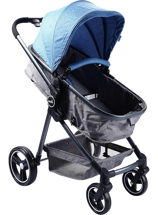 إيروريكس عربة أطفال برو 2 في 1 باللون الأزرق + حقيبة ظهر حفاضات دينيس - Image 1