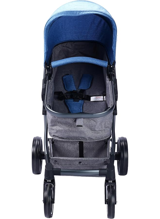 إيروريكس عربة أطفال برو 2 في 1 باللون الأزرق + حقيبة ظهر حفاضات دينيس - Image 3