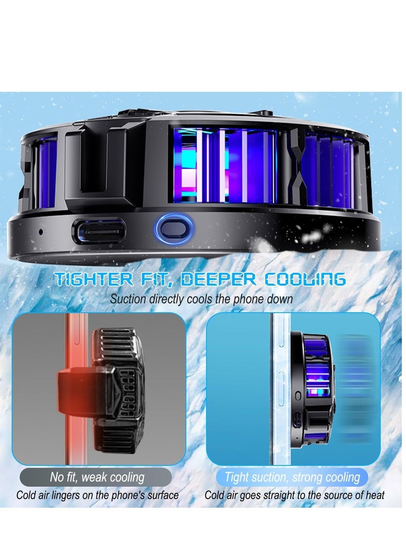 Mobile Cooler Semiconductor,Real-time Temperature Display,Color Cycle Cell Semiconductor Phone Cooler Compatible with Phone/Switch/Pad/Laptop,Fit for Gaming,Outdoor Vlog  - Image 4