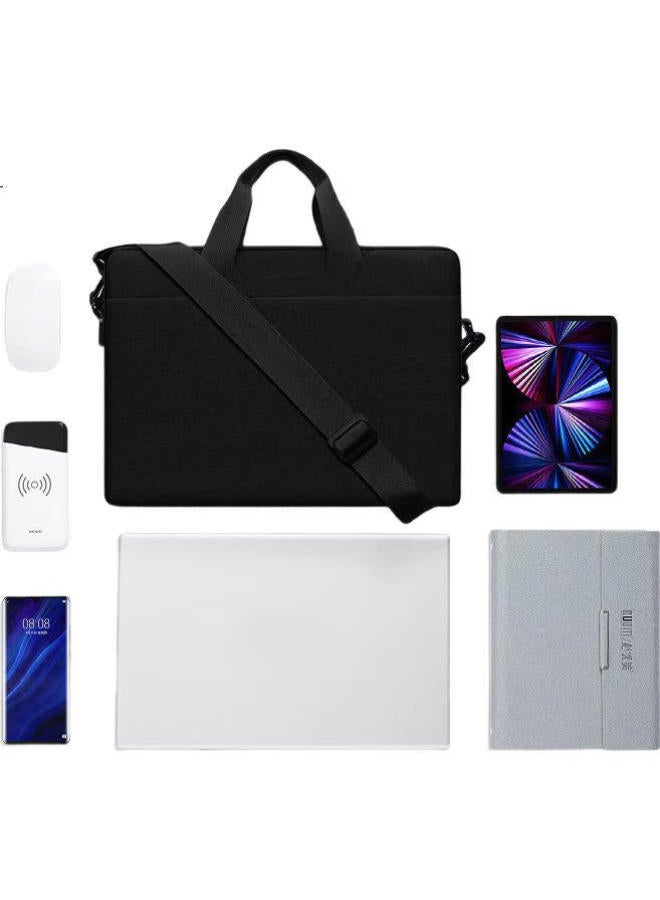 BUBM Laptop Bag Travel Storage Bag For Apple Huawei Lenovo Xiaoxin Savior Thickened And Fleece-Lined Document Bag Black 13-14 Inch - Image 2