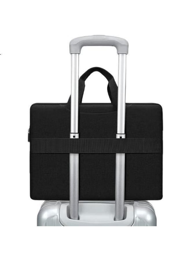 BUBM Laptop Bag Travel Storage Bag For Apple Huawei Lenovo Xiaoxin Savior Thickened And Fleece-Lined Document Bag Black 13-14 Inch - Image 1