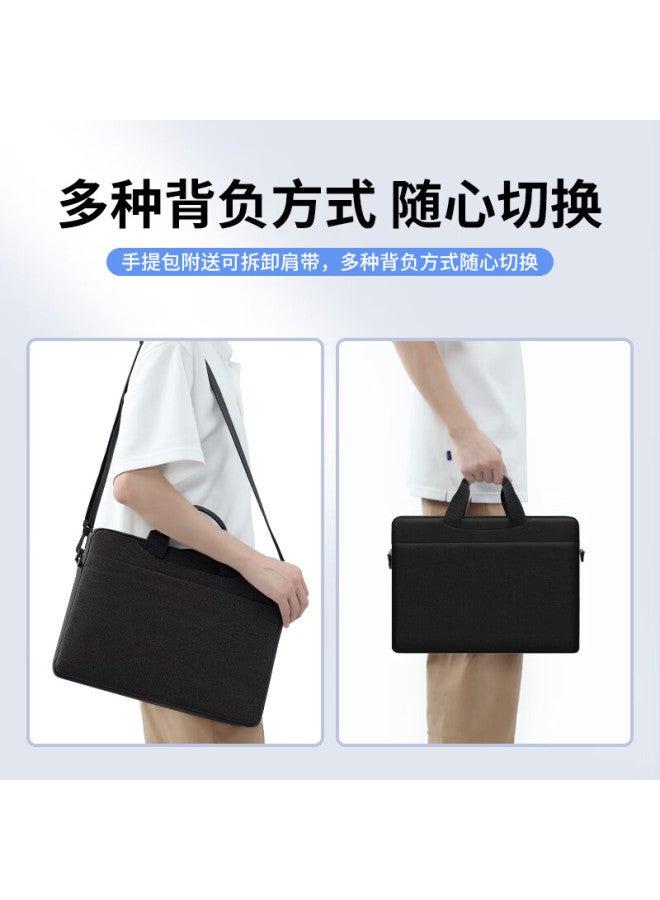 Bubm Laptop Bag Travel Storage Bag For Apple Huawei Lenovo Xiaoxin Savior Thickened And Fleece-lined Doent Bag Black 13-14 Inch - Image 1