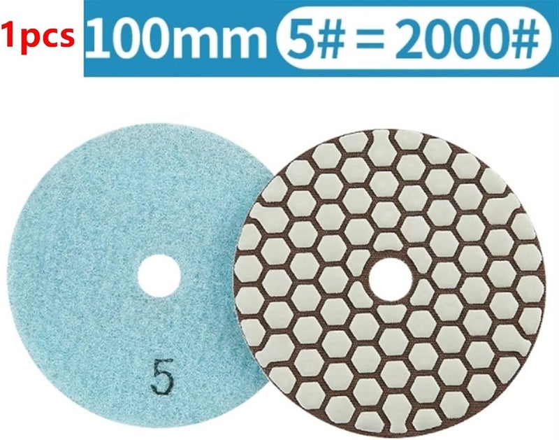 Bench Grinder Buffing Wheel, 1pc 7pcs Diamond Resin Bond Dry Polishing Pad 4"/100mm Grit #50-#3000 Granite Marble Stone Flexible Sanding Polisher Disc(2000 1pcs) - Image 2