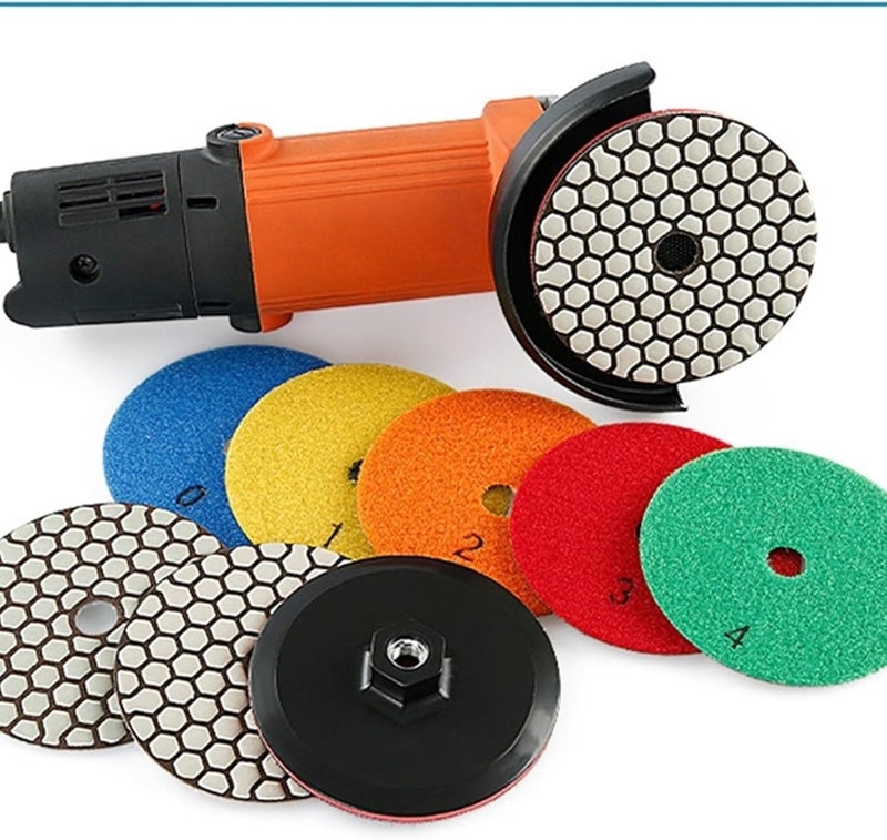 Bench Grinder Buffing Wheel, 1pc 7pcs Diamond Resin Bond Dry Polishing Pad 4"/100mm Grit #50-#3000 Granite Marble Stone Flexible Sanding Polisher Disc(2000 1pcs) - Image 4