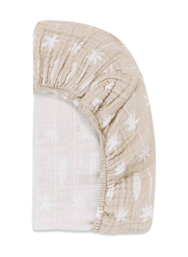 Babyletto 100% Organic Cotton Mini Crib Sheet, GOTS-Certified, Fitted 360°, Ultra-Soft and Breathable Muslin - Beach Bum - Image 2