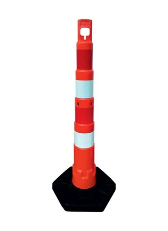 BERRY Stackable Warning Channelizer Post 110x1200mm – Bendable Red Reflective Traffic Delineator Post with PVC Weighted Base, Freestanding Safety Bollard