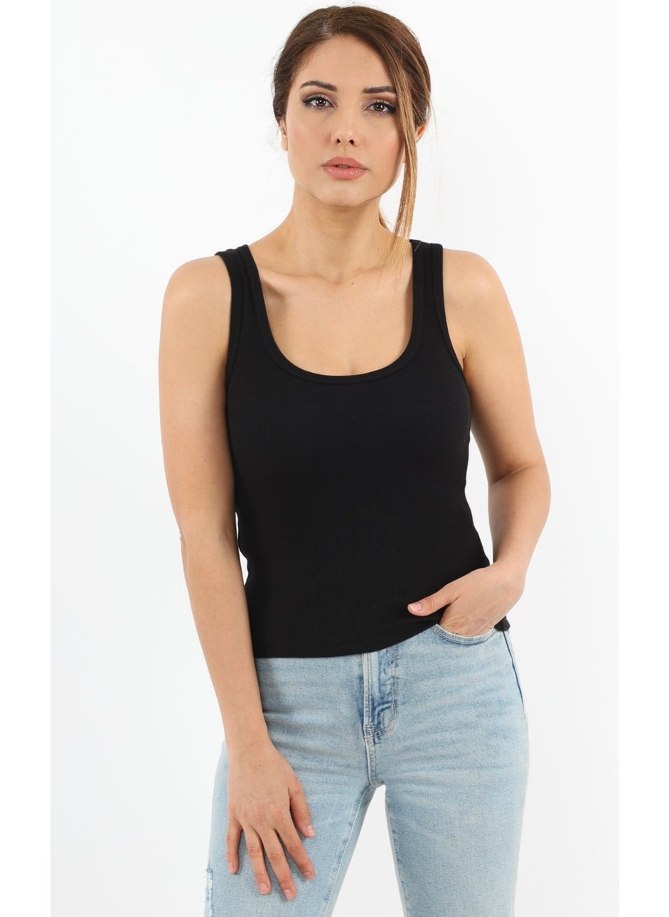 Ritnice - Women's Cotton Premium Set of 3 Cream White Black Cotton Basic Ribbed Undershirt - Image 1