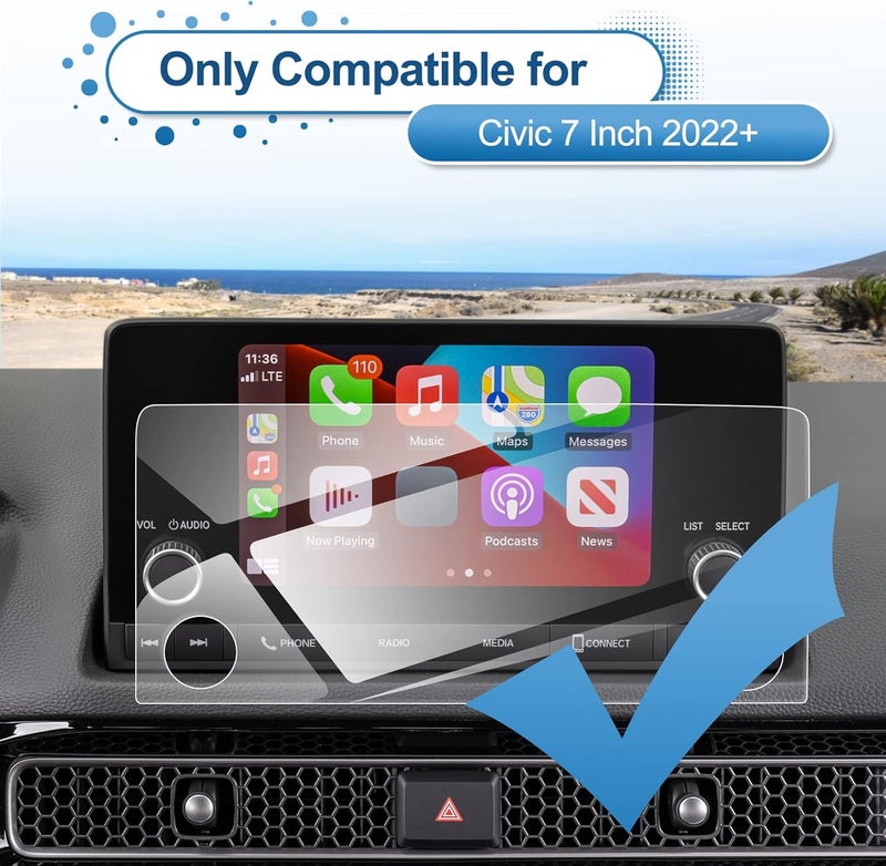 Coleya 2022-2025 Honda Civic 7-Inch Touchscreen Screen Protector - 9H Tempered Glass - Image 2