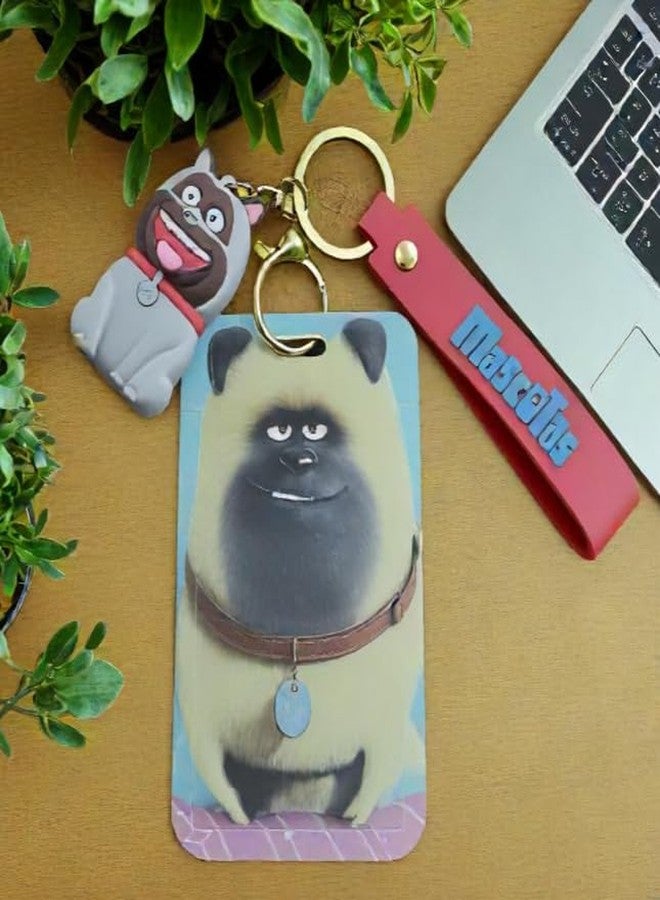 JAGMAG 1 pcs Masha and the Bear Card Holder with Keychain: Protecting Student IDs in Style,Cartoon Lanyard ID Holder, ID Badge Holder 2 Sided Name Badge Holder Keychain Lanyard for Kids (Random Desin) - Image 2